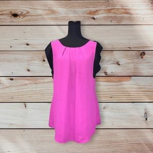 Worthington Satin Capped Pink & Black Dress Shirt Size L